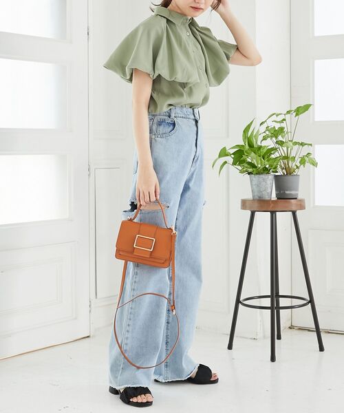MAJESTIC LEGON（マジェスティックレゴン）の「ハイウエストバリエダメージデニム（デニムパンツ・レディース・ブルー系その他2/サックスブルー・MEDIUM/SMALL）」の12枚目の写真