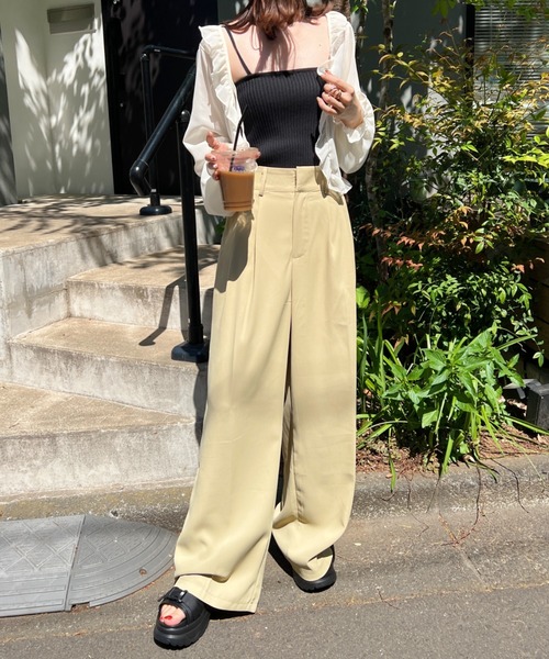 CLEA（クレア）の「フロントリボン ショート丈シアーボレロ（カーディガン/ボレロ・レディース・アイボリー/ホワイト/ブラック/カーキ/ベージュ/グレー・FREE）」の10枚目の写真