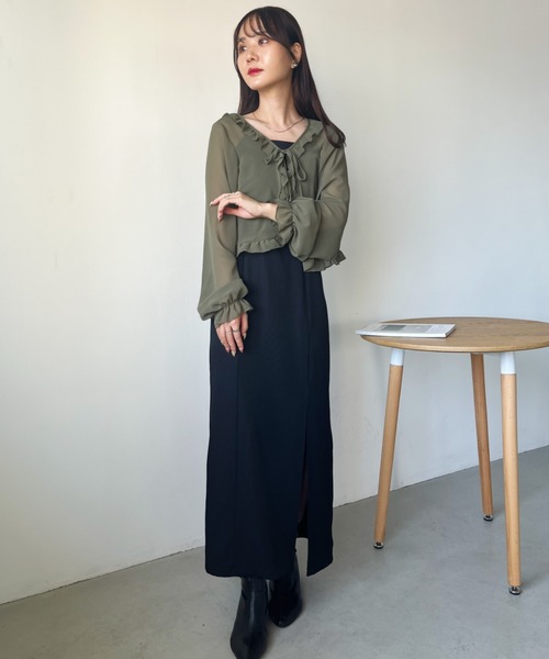 【BBB】Maison Margiela 超ショート丈シアーボレロ CLEA カーディガン フロントリボン ショート丈シアーボレロ