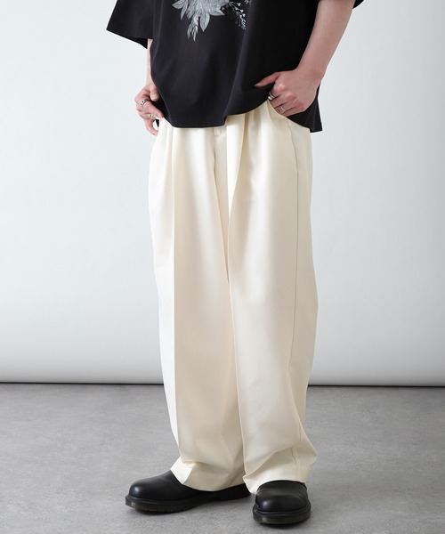 ZIP FIVE（ジップファイブ）の「【ZIP FIVE】loose tapered wide PT / ルーズワイドテーパードスラックス（スラックス・メンズ・グリーン/オフホワイト/ベージュ/ブラック/グレイッシュベージュ/チャコール/グレイッシュブルー/ネイビー・X-LARGE/LARGE/MEDIUM）」の2枚目の写真