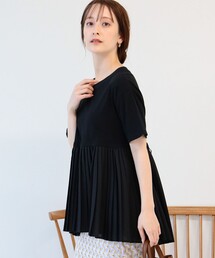 Ray BEAMS | Ray BEAMS / プリーツ キリカエ バック リボン Tシャツ(Tシャツ/カットソー)