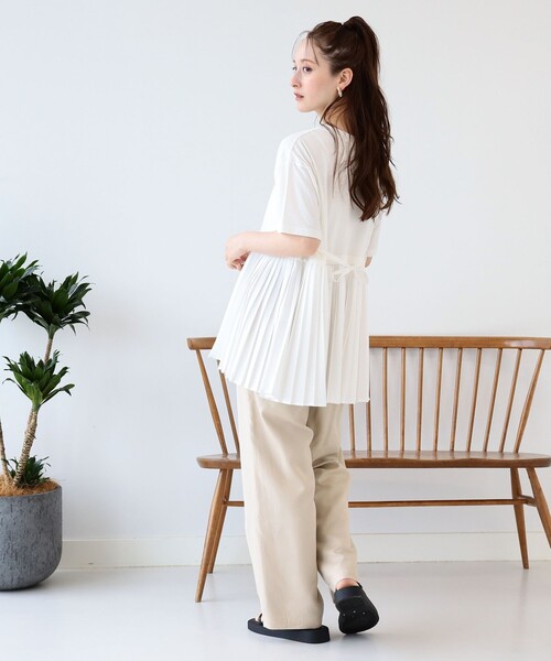 Ray BEAMS(レイビームス)の「Ray BEAMS / プリーツ キリカエ バック リボン Tシャツ(Tシャツ/カットソー・レディース・ホワイト/ブラック/その他・ONE SIZE)」の15枚目の写真