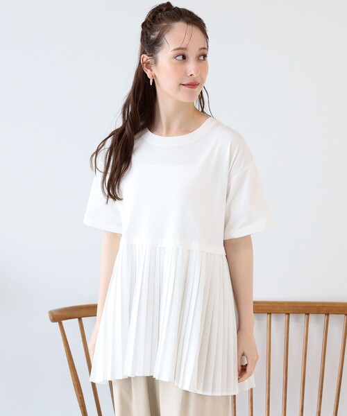 Ray BEAMS(レイビームス)の「Ray BEAMS / プリーツ キリカエ バック リボン Tシャツ(Tシャツ/カットソー・レディース・ホワイト/ブラック/その他・ONE SIZE)」の8枚目の写真