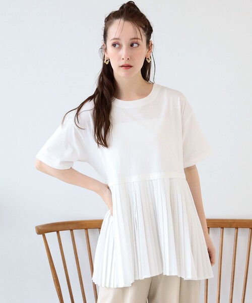 Ray BEAMS(レイビームス)の「Ray BEAMS / プリーツ キリカエ バック リボン Tシャツ(Tシャツ/カットソー・レディース・ホワイト/ブラック/その他・ONE SIZE)」の12枚目の写真