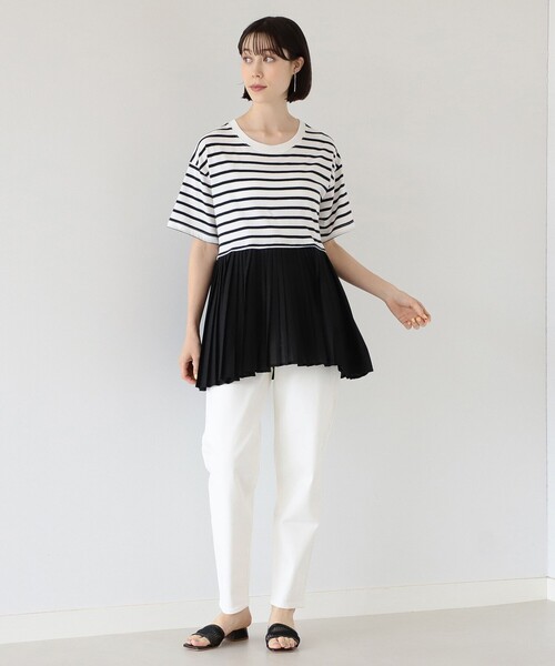 Ray BEAMS(レイビームス)の「Ray BEAMS / プリーツ キリカエ バック リボン Tシャツ(Tシャツ/カットソー・レディース・ホワイト/ブラック/その他・ONE SIZE)」の9枚目の写真