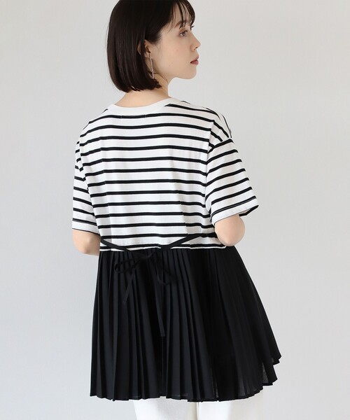 Ray BEAMS(レイビームス)の「Ray BEAMS / プリーツ キリカエ バック リボン Tシャツ(Tシャツ/カットソー・レディース・ホワイト/ブラック/その他・ONE SIZE)」の17枚目の写真