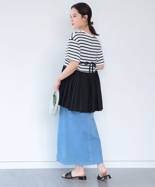 Ray BEAMS(レイビームス)の「Ray BEAMS / プリーツ キリカエ バック リボン Tシャツ(Tシャツ/カットソー・レディース・ホワイト/ブラック/その他・ONE SIZE)」の10枚目の写真