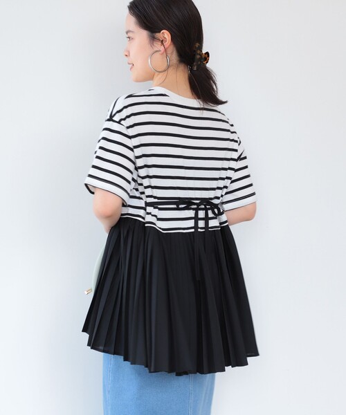 Ray BEAMS(レイビームス)の「Ray BEAMS / プリーツ キリカエ バック リボン Tシャツ(Tシャツ/カットソー・レディース・ホワイト/ブラック/その他・ONE SIZE)」の14枚目の写真