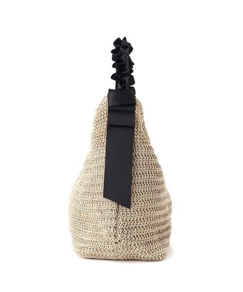 index（インデックス）の「◆サマーニットフリルハンドルバッグ（ハンドバッグ・レディース・ベージュ/ブラック・00）」の14枚目の写真