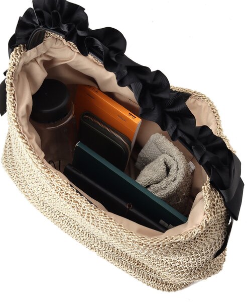 index（インデックス）の「◆サマーニットフリルハンドルバッグ（ハンドバッグ・レディース・ベージュ/ブラック・00）」の17枚目の写真