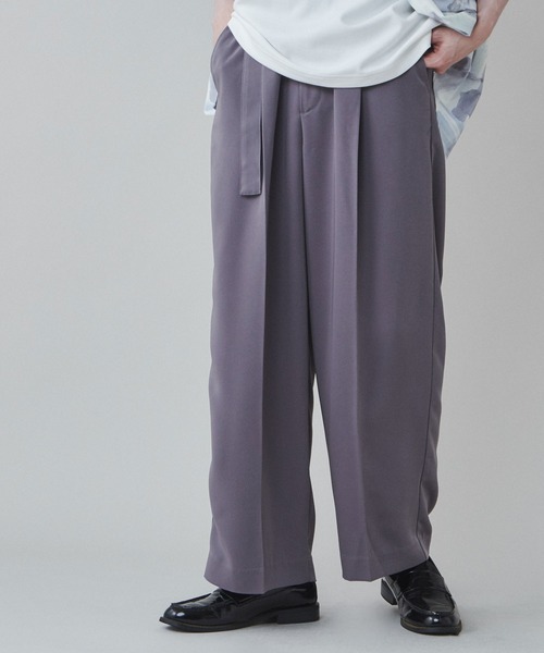 セール】LUCY/【セットアップ対応】トロミ ベルト付きワイド