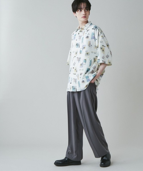 LUCY（ルーシー）の「LUCY/【セットアップ対応】トロミ ベルト付きワイドスラックス（スラックス・メンズ・ブラック/ダークグレー/ブルー系その他/パープル/ダークブラウン・MEDIUM/LARGE）」の7枚目の写真