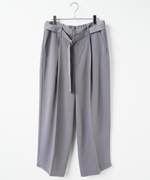 LUCY（ルーシー）の「LUCY/【セットアップ対応】トロミ ベルト付きワイドスラックス（スラックス・メンズ・ブラック/ダークグレー/ブルー系その他/パープル/ダークブラウン・MEDIUM/LARGE）」の17枚目の写真