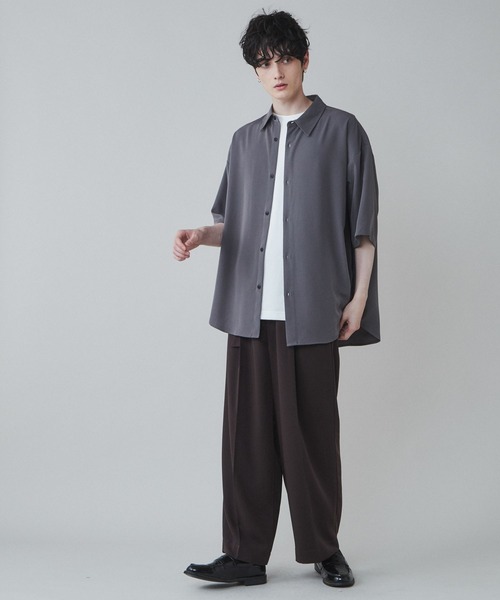 LUCY（ルーシー）の「LUCY/【セットアップ対応】トロミ ベルト付きワイドスラックス（スラックス・メンズ・ブラック/ダークグレー/ブルー系その他/パープル/ダークブラウン・MEDIUM/LARGE）」の20枚目の写真