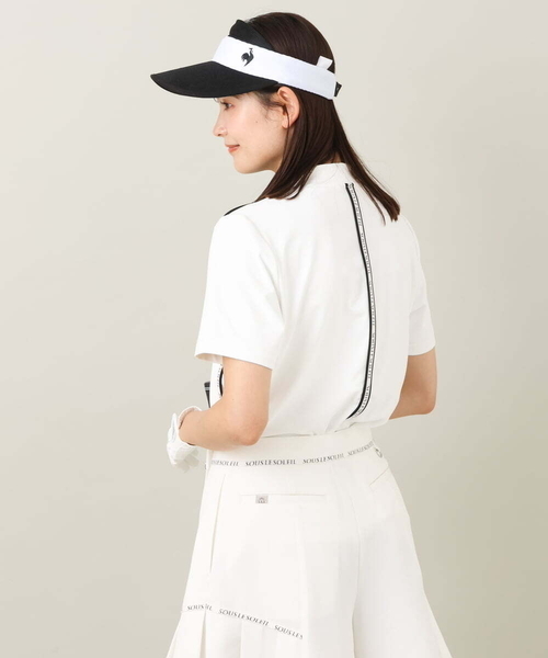 a.v.v（アーヴェヴェ）の「レディースゴルフウエア　ハーフZIPモックネックトップス（Tシャツ/カットソー・レディース・ホワイト/ブラック・36/38/40）」の21枚目の写真