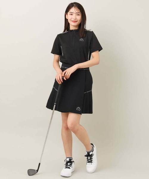 a.v.v（アーヴェヴェ）の「レディースゴルフウエア　ハーフZIPモックネックトップス（Tシャツ/カットソー・レディース・ホワイト/ブラック・36/38/40）」の17枚目の写真