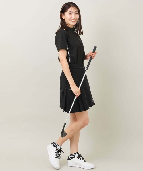 a.v.v（アーヴェヴェ）の「レディースゴルフウエア　ハーフZIPモックネックトップス（Tシャツ/カットソー・レディース・ホワイト/ブラック・36/38/40）」の16枚目の写真