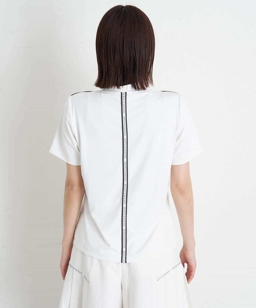 a.v.v（アーヴェヴェ）の「レディースゴルフウエア　ハーフZIPモックネックトップス（Tシャツ/カットソー・レディース・ホワイト/ブラック・36/38/40）」の9枚目の写真