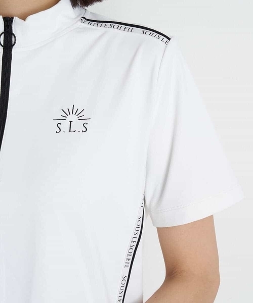 a.v.v（アーヴェヴェ）の「レディースゴルフウエア　ハーフZIPモックネックトップス（Tシャツ/カットソー・レディース・ホワイト/ブラック・36/38/40）」の7枚目の写真