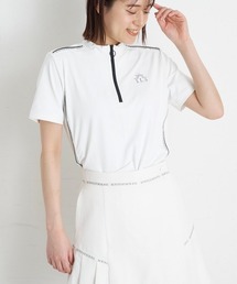 レディースゴルフウエア　ハーフZIPモックネックトップス