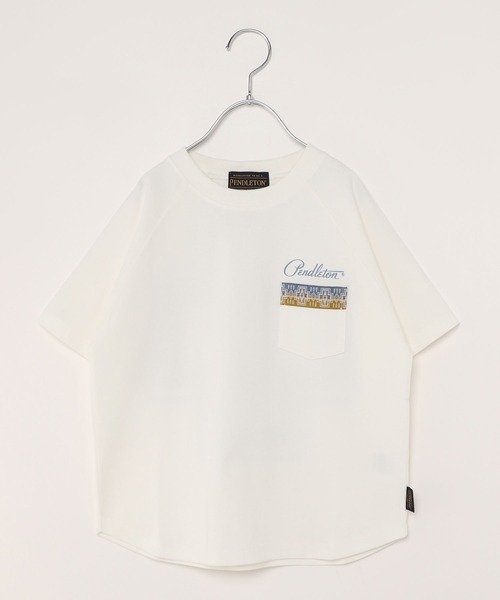 PENDLETON（ペンドルトン）の「【PENDLETON(ペンドルトン)】別注ラグランTシャツ(KIDS)（Tシャツ/カットソー・キッズ・チャコール/グリーン/オフホワイト/ネイビー・110cm/120cm/130cm/140cm/150cm）」の14枚目の写真