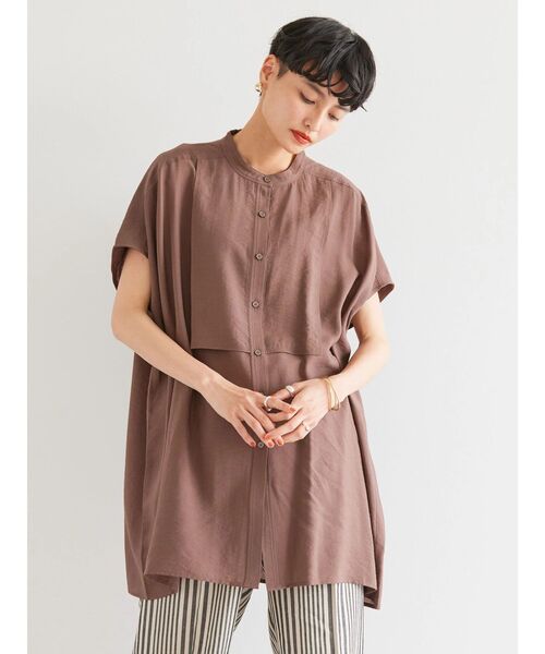 クールタッチレーヨンボリュームスリーブチュニック