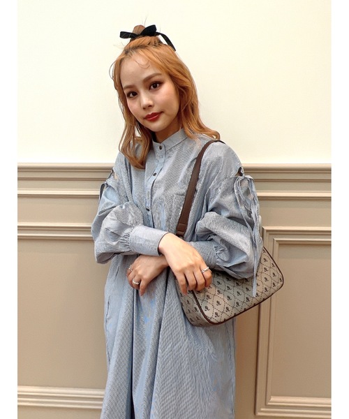JUMELLE(ジュメロ)の「肩スリットリボンシャツOP【低身長~高身長】(シャツワンピース・レディース・レッド/ネイビー・SMALL/MEDIUM)」の16枚目の写真