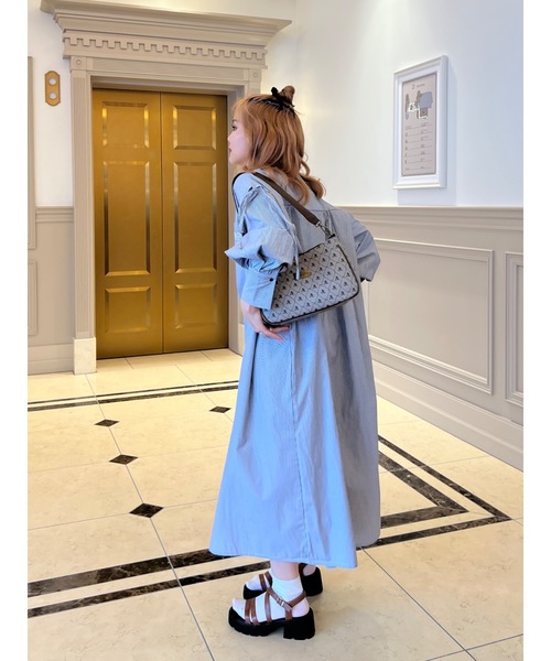 JUMELLE(ジュメロ)の「肩スリットリボンシャツOP【低身長~高身長】(シャツワンピース・レディース・レッド/ネイビー・SMALL/MEDIUM)」の19枚目の写真