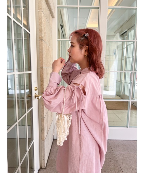 jumelle（ジュメロ）の「肩スリットリボンシャツOP【低身長~高身長