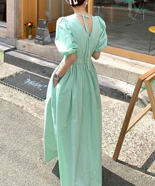 FREE STYLISTS(フリー スタイリスト)の「YUGA_YGMC ハイウエスト切替フレアワンピース(ワンピース・レディース・ブラック/ライトグリーン/オフホワイト・FREE)」の5枚目の写真