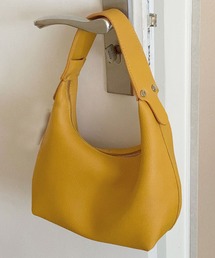 【軽量】ソフトシュリンクレザーのハーフムーンハンドバッグ/レディースバッグ