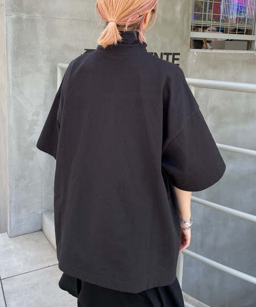 CIAOPANIC(チャオパニック)の「刺繍ハーフジップスウェットTシャツ(Tシャツ/カットソー・レディース・ブラック/グレー/カーキ/サックスブルー/アイボリー・MEDIUM/LARGE)」の21枚目の写真
