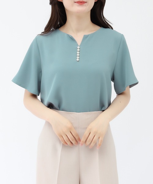 TRUDEA(トルディア)の「パールスタッズブラウス(シャツ/ブラウス・レディース・ホワイト/ベージュ/ミント/ラベンダー/チャコールグレー/グリーン・MEDIUM/LARGE)」の17枚目の写真