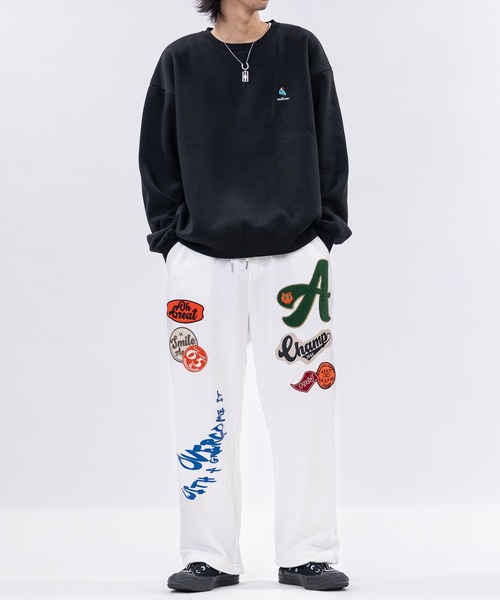 JOHN'S CLOSET（ジョンズクローゼット）の「【13】カレッジワッペン ワイドスウェットパンツ（スウェットパンツ・メンズ・ワンウォッシュ/オフホワイト/ブラック/サックスブルー/グレー・LARGE/MEDIUM）」の13枚目の写真