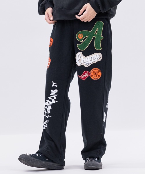 JOHN'S CLOSET（ジョンズクローゼット）の「【13】カレッジワッペン ワイドスウェットパンツ（スウェットパンツ・メンズ・ワンウォッシュ/オフホワイト/ブラック/サックスブルー/グレー・LARGE/MEDIUM）」の18枚目の写真