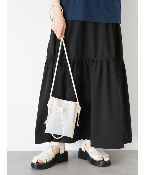 ehka sopo（エヘカソポ）の「クリアドロストショルダーバッグ（ハンドバッグ・レディース・ブラウン/オフホワイト/ブラック・F）」の2枚目の写真