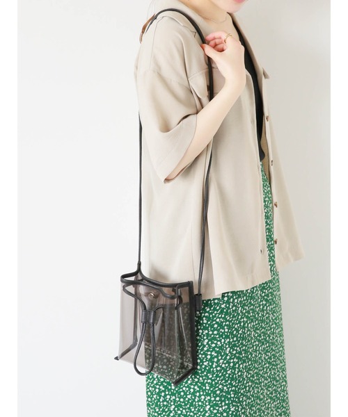 ehka sopo（エヘカソポ）の「クリアドロストショルダーバッグ（ハンドバッグ・レディース・ブラウン/オフホワイト/ブラック・F）」の13枚目の写真