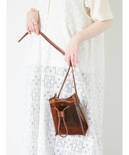 ehka sopo（エヘカソポ）の「クリアドロストショルダーバッグ（ハンドバッグ・レディース・ブラウン/オフホワイト/ブラック・F）」の9枚目の写真