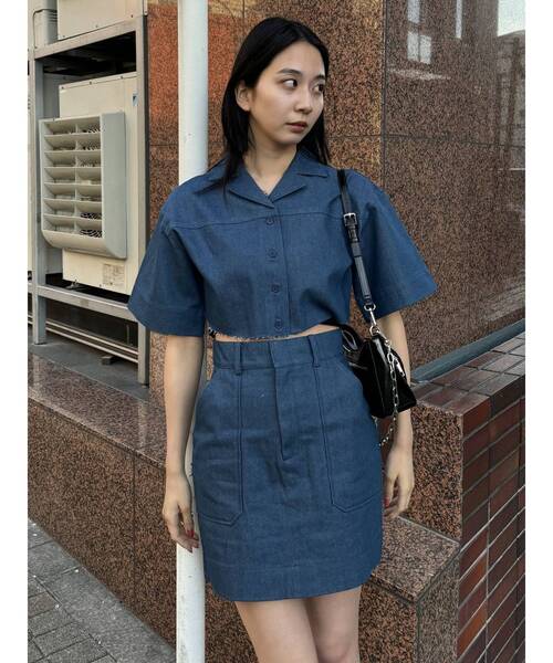 EMODA（エモダ）の「アウトポケットミニスカート（スカート・レディース・ブラウン/ブルー/インディゴブルー・SMALL/MEDIUM）」の9枚目の写真