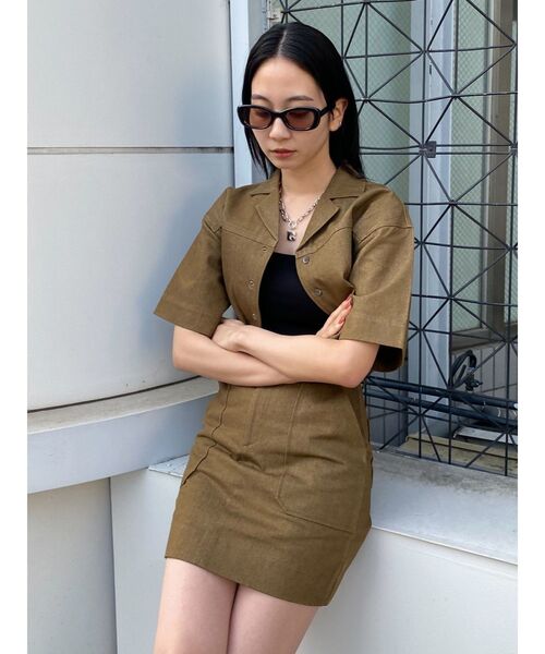 EMODA（エモダ）の「アウトポケットミニスカート（スカート・レディース・ブラウン/ブルー/インディゴブルー・SMALL/MEDIUM）」の18枚目の写真