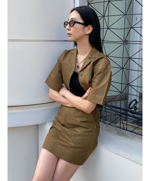 EMODA（エモダ）の「アウトポケットミニスカート（スカート・レディース・ブラウン/ブルー/インディゴブルー・SMALL/MEDIUM）」の19枚目の写真