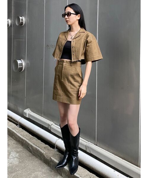 EMODA（エモダ）の「アウトポケットミニスカート（スカート・レディース・ブラウン/ブルー/インディゴブルー・SMALL/MEDIUM）」の21枚目の写真