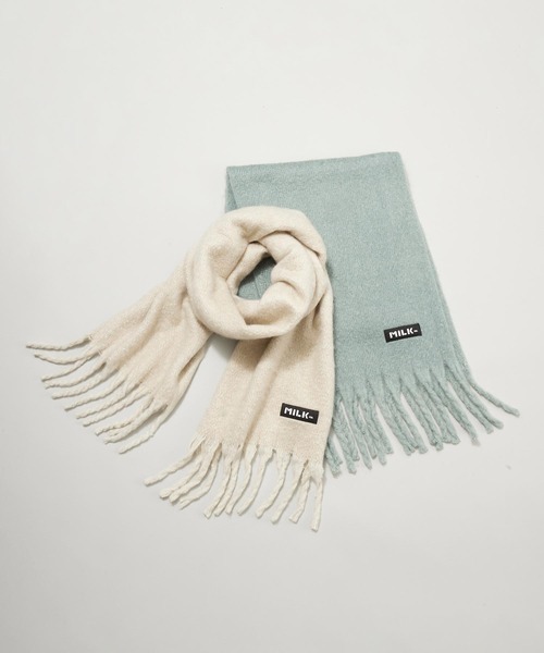 MILKFED.(ミルクフェド)の「BASIC SOLID STOLE(ストール/ショール・レディース・オフホワイト/ライトグリーン・ONE SIZE)」の3枚目の写真