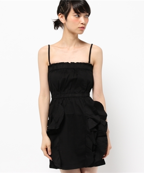OUTLET（アウトレット）の「【Delyle noir】デニムラッフルベアワンピース（ワンピース・レディース・オフホワイト/サックスブルー・FREE）」の2枚目の写真