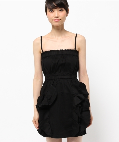 OUTLET（アウトレット）の「【Delyle noir】デニムラッフルベアワンピース（ワンピース・レディース・オフホワイト/サックスブルー・FREE）」の3枚目の写真