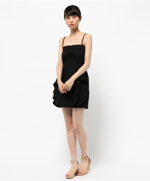 OUTLET（アウトレット）の「【Delyle noir】デニムラッフルベアワンピース（ワンピース・レディース・オフホワイト/サックスブルー・FREE）」の6枚目の写真