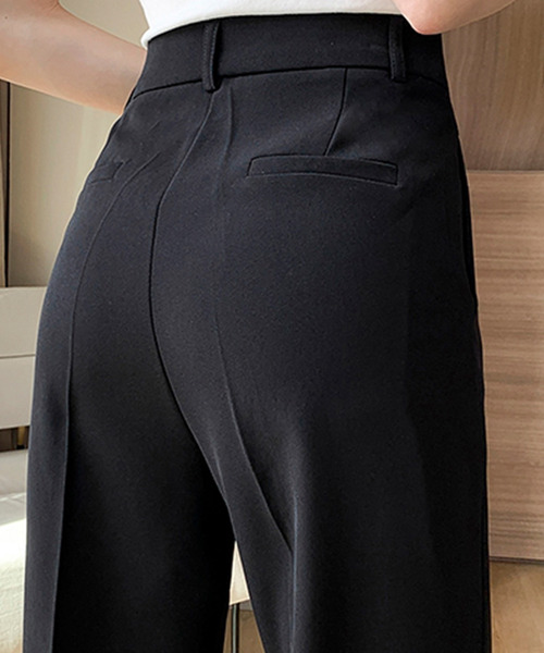 レディース スリット入りセンタープレスフレアパンツ（スラックス