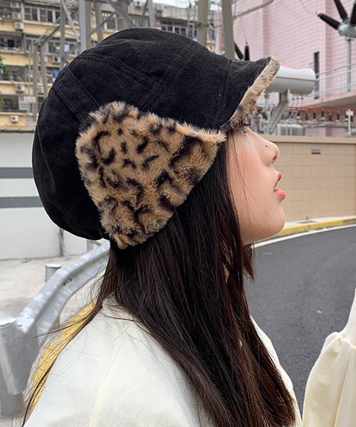 c.u.l（シーユーエル）の「ヒョウ柄 フライトキャップ cula677