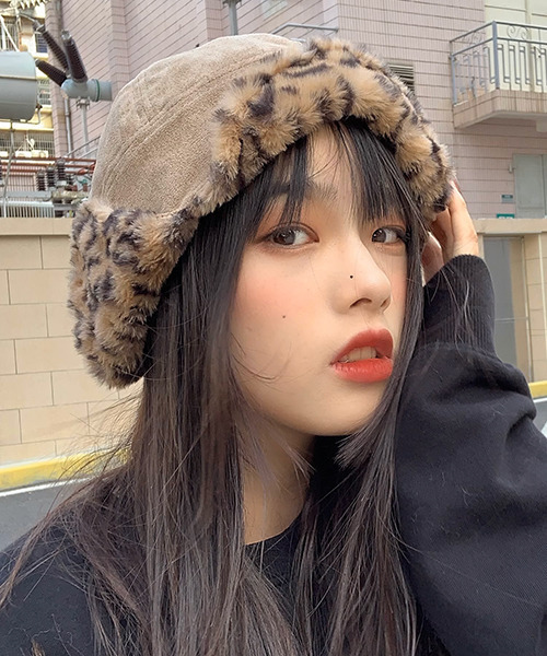 ヒョウ柄 フライトキャップ cula677（キャップ）｜c.u.l（シーユーエル