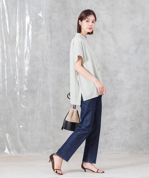 美品 グレディブリリアン ACUTA ブザムパール釦５分Ｔシャツ チュニック丈 Gready Brilliant（グレディブリリアン）の「ブザムパール釦5分